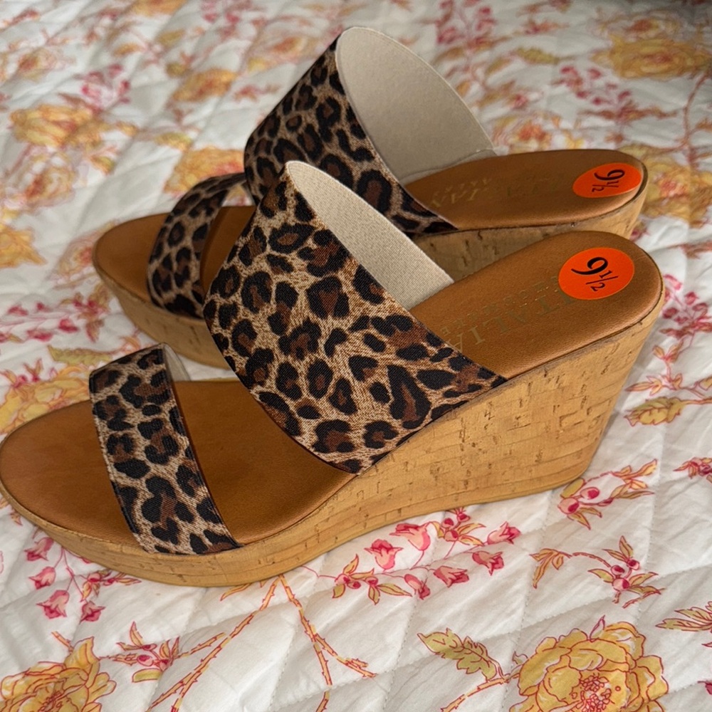 NEW! Leopard Print Wedge Sandals